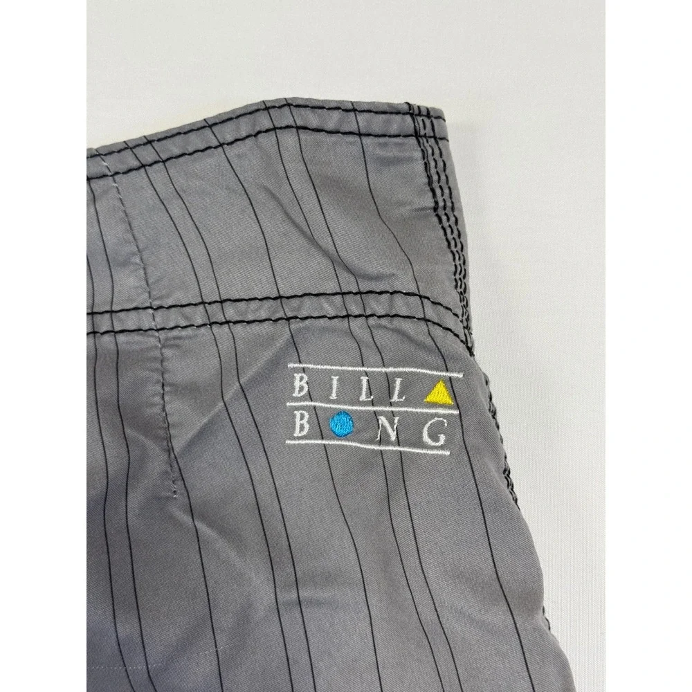 Billabong‎ Mens Grey Pinstripe Board Shorts Cargo Pocket Swim Trunks Size 38